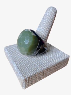 Faceted Olive Green Statement Ring